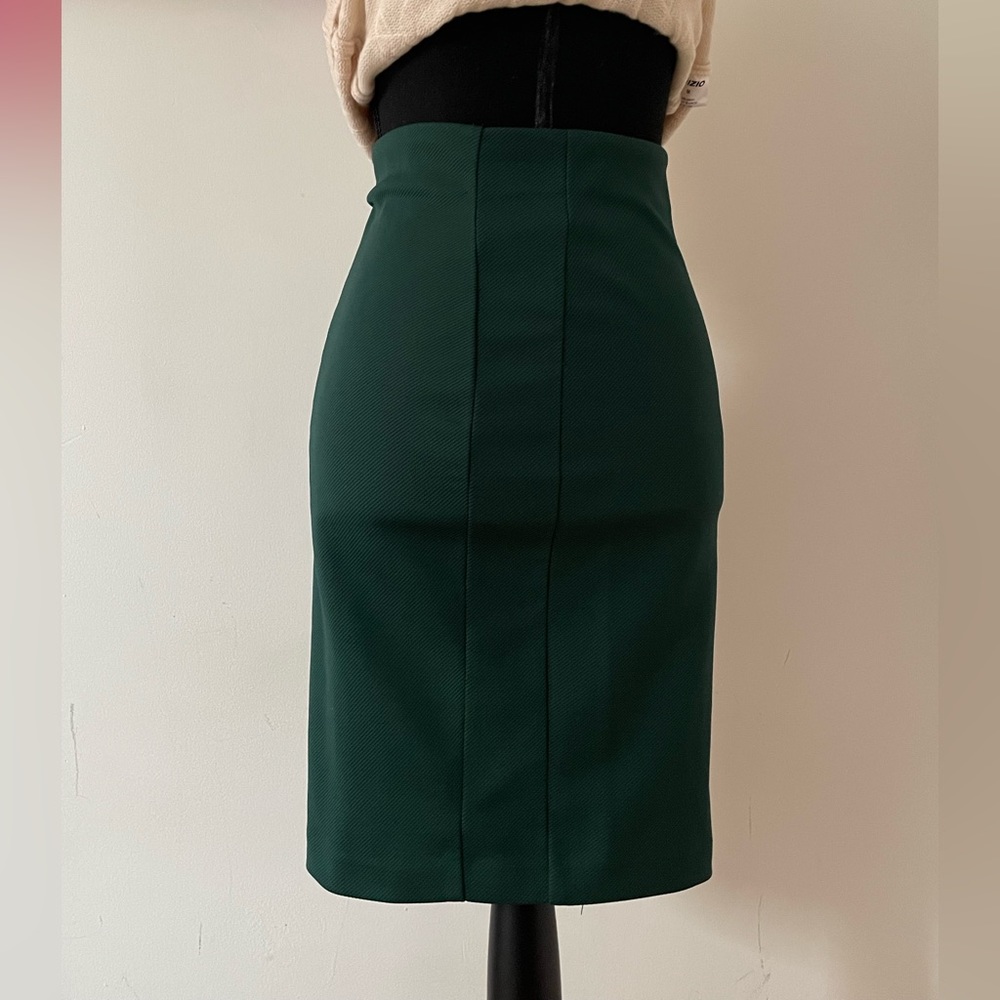 💚DVF Panel Pencil Skirt Dark Green